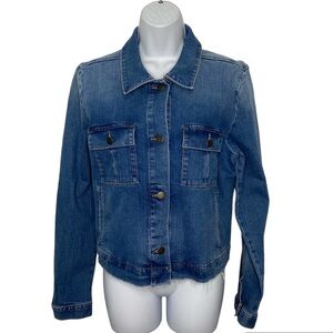 LOFT Denim Jean Jacket Raw Hem NWT